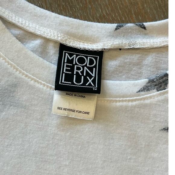 MODERN LUX White Star Patriotic Tank Top Shirt Tee T-shirt Women's M - Picture 4 of 7